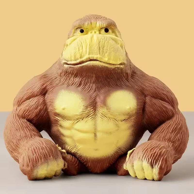 Mono blando grande antiestrés de goma, gigante, orangután, indestructible, elástico, gorila, juguete de mono de descompresión