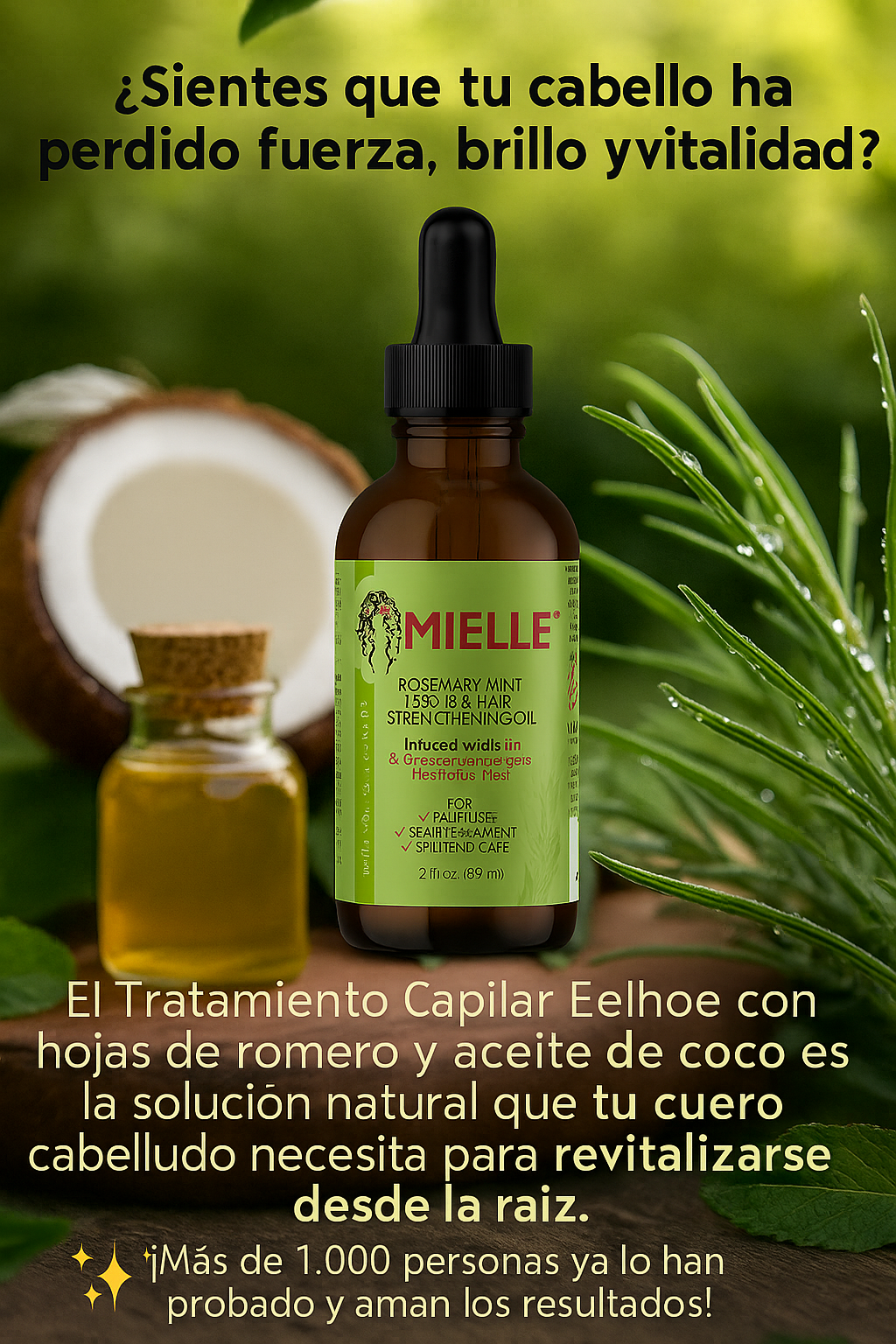 Aceite capilar Mielle Rosemary Leaf & Coconut Oil