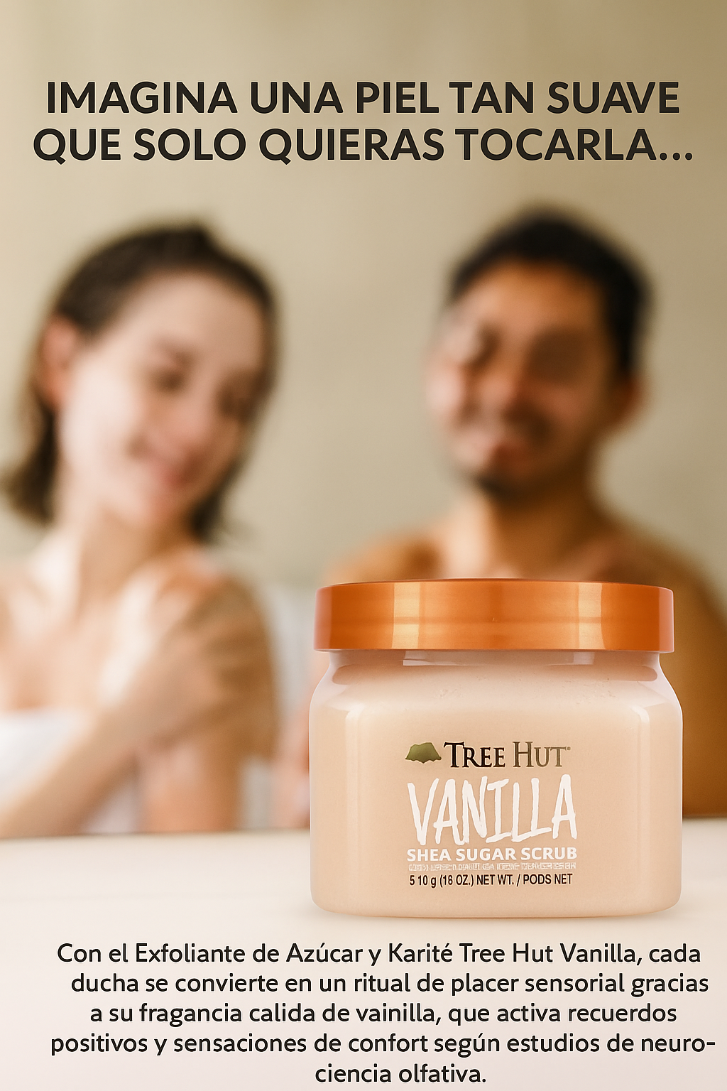 Tree Hut - Exfoliante corporal hidratante de azúcar y karité, Vanilla