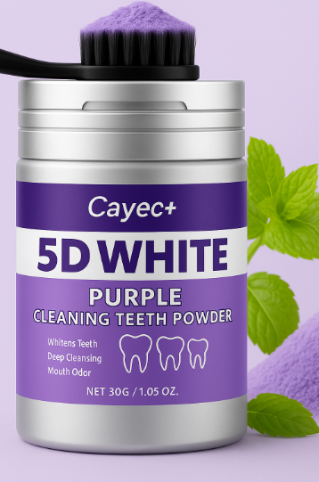 5D White Purple Teeth Cleaning Powder