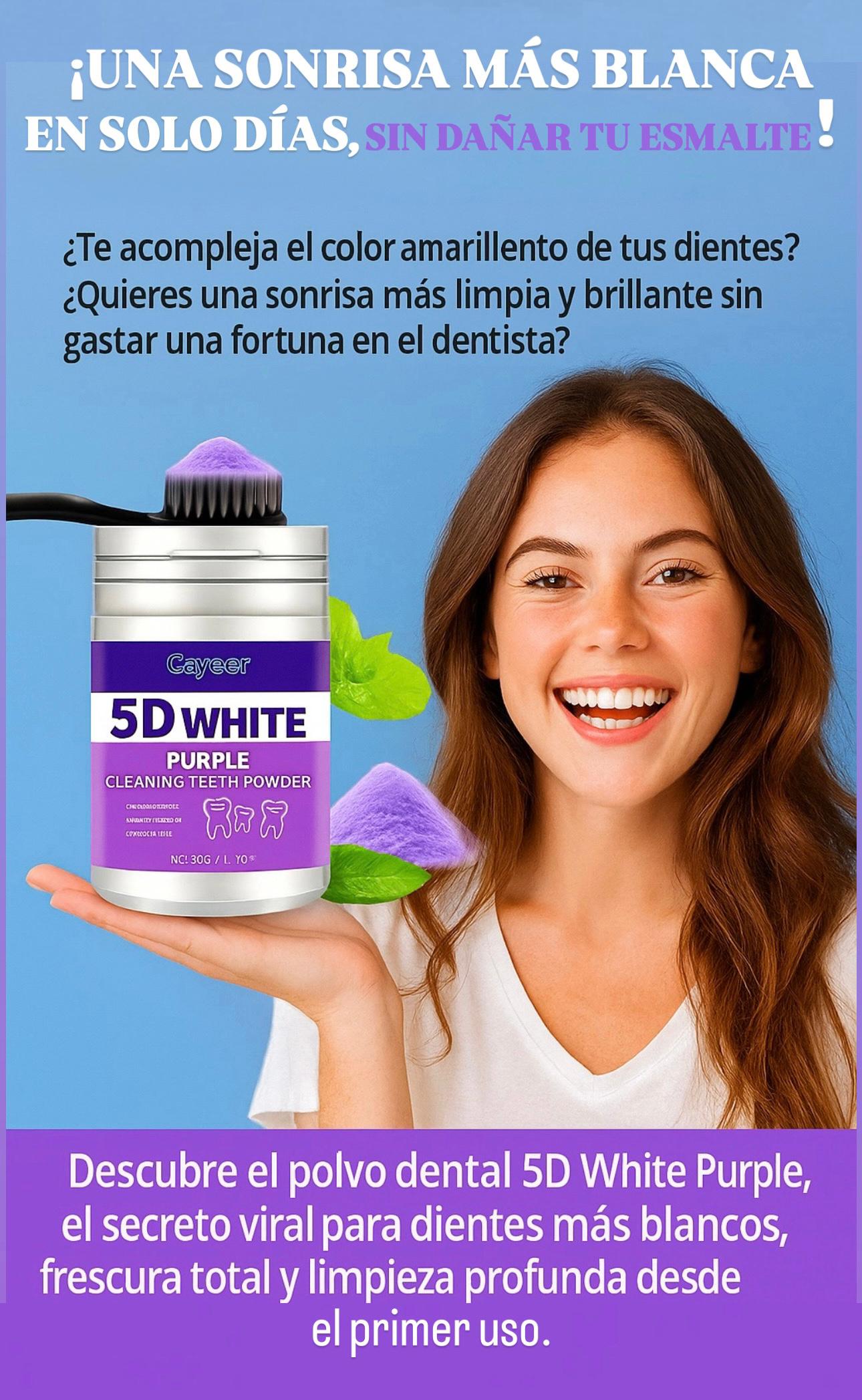 5D White Purple Teeth Cleaning Powder
