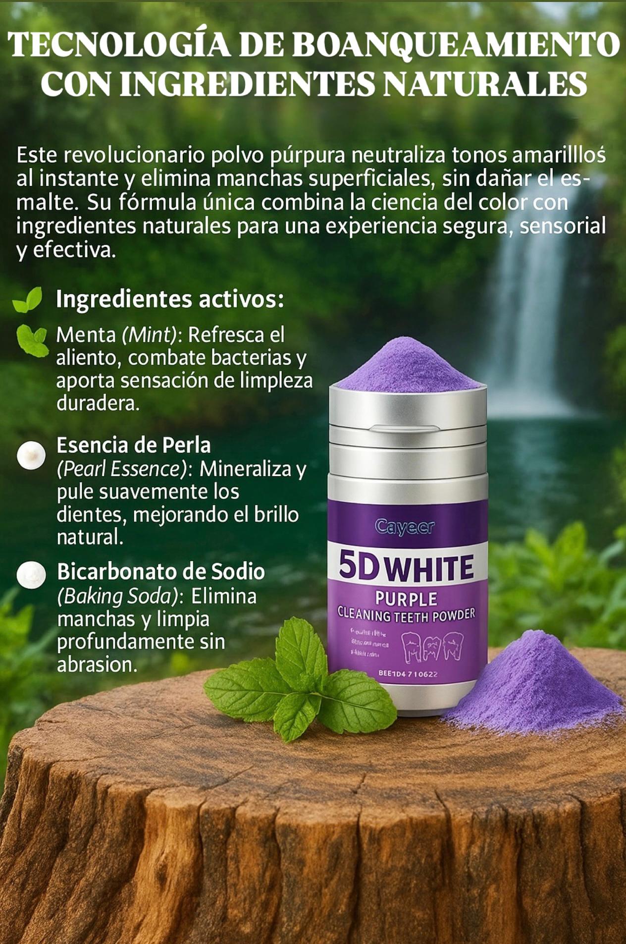 5D White Purple Teeth Cleaning Powder