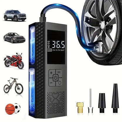 Compresor de aire portátil 150 PSI inalámbrico con medidor y luz LED