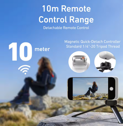 TELESIN-empuñadura magnética para cámara de teléfono, mango de Control remoto con anillo magnético incluido